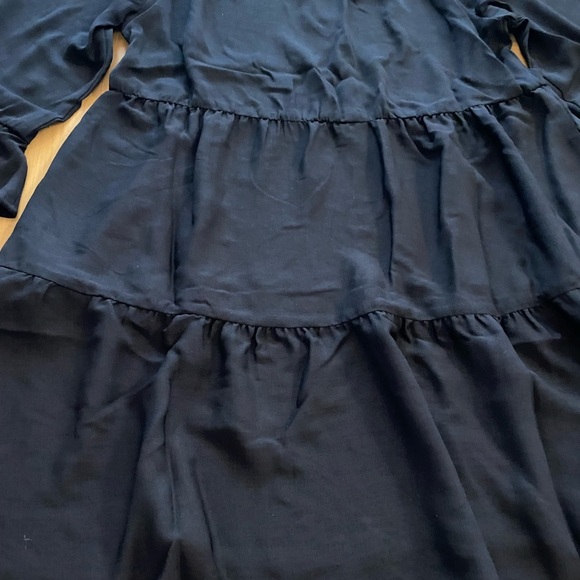 Women’s Black Longer Sleeve Mini Dress Viola Peasant Ruffle New XS - Picture 8 of 14